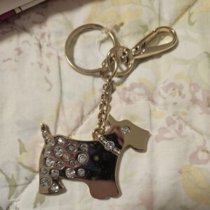 Kathy Van Zeeland Silver dog Keychain